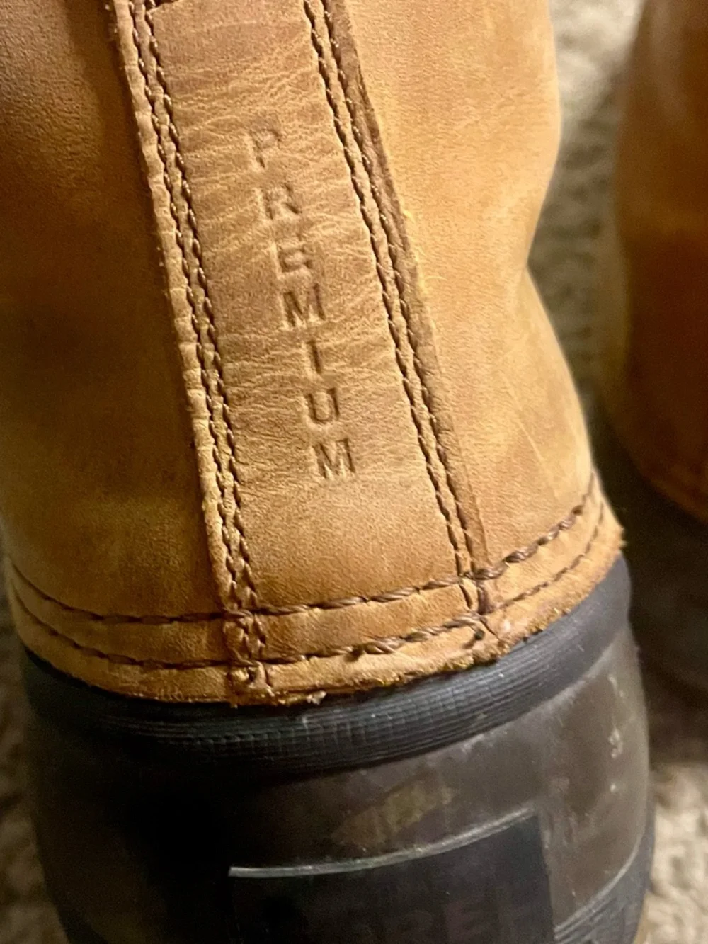Sorel Cheyanne Tan & Black Waterproof Leather Winter Boot Mens Size 11.5 Warm